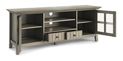 Mueble Para Tv Con Estantes De Madera Color Gris De 60 In. - Danielle's Store