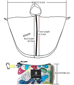Poncho Para Lluvia Saphirose Con Capucha Y Bolsillos en internet