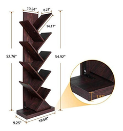 Estantería De Madera Color Marrón Con 9 Niveles. - tienda online