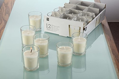 Set De 12 Velas Votivas Sin Perfume En Vasos De Vidrio - comprar online