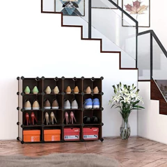 Organizador De Zapatos Modular De Plástico Marrón/15 Cubos. en internet