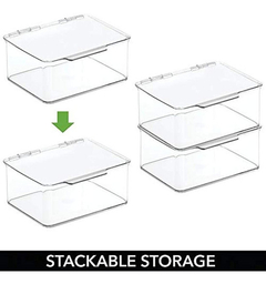 Caja Organizadora De Plástico Apilable Paquete De 2 en internet