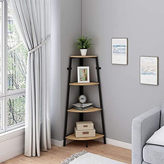 Estantería De Metal Y Madera Color Negro Y Marrón De 49 In.