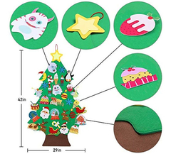 Árbol De Navidad De Fieltro De 3.5 Pies Con 33 Adornos, - tienda online