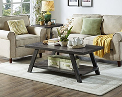 Imagen de Mesa De Centro Con Estante De Madera Color Marrón.