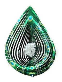 Pluma De Pavo Real Crystal Gazing Bola Metal Recubierto