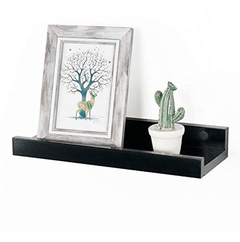 Estantería Flotante De Madera Color Negro De 13.8 In. - tienda online