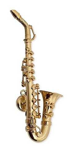 Oro Saxofón Miniatura Réplica Imán, Tamaño 3.25 Pulgadas