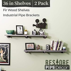 Estantería Flotante De Acero Y Madera Color Gris/2 Unidades. - Danielle's Store