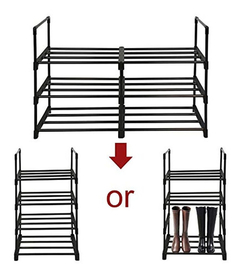 Organizador De Zapatos Con Estantes De Metal Negro 3 Niveles - Danielle's Store