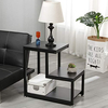 Mesa Auxiliar De Madera, 3 Niveles, Color Negro