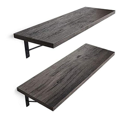 Estantería Flotante De Madera Y Metal Color Gris De 24 In.