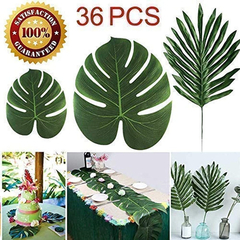 36 Piezas 3 Tipos De Hojas De Palma Artificiales