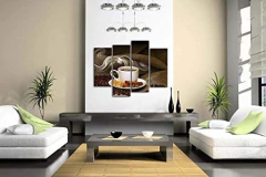 Cuadro De Pared Con Diseño De Café Y Café - comprar online