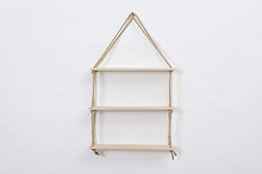 Estantería De Madera Y Cuerda De Yute Color Beige, 3 Niveles - tienda online