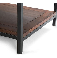 Mesa De Centro De Madera Y Metal, Color Marrón Oscuro - Danielle's Store