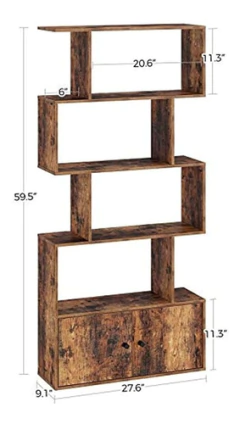 Imagen de Biblioteca Con Gabinete Y Estantes De Madera Marrón.