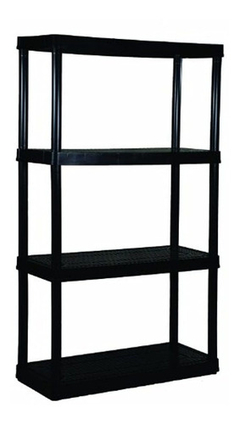 Estantería Multiusos De Resina Color Negro/4 Niveles.