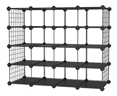Organizador De Zapatos Modular De Plástico Y Metal Negro.