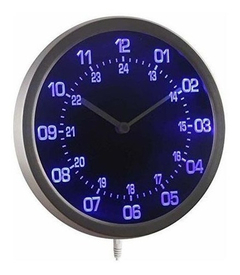 Reloj De Pared Led De Zona Horaria Mundial Militar