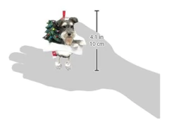 Schnauzer Ornamento Gris Y Blanco Con Unique De Navidad - comprar online