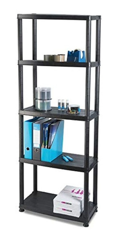 Estanteria Multiusos De Plástico Color Negro 15 In/5 Niveles - Danielle's Store