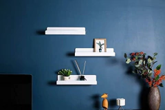 Estantería Flotante De Acrílico Color Blanco, 2 Niveles en internet