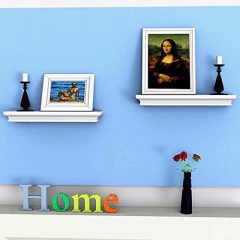 Estantería Flotante De Madera Color Blanco De 17x 4x 1,8 In. - tienda online