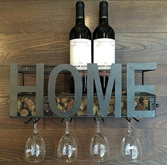 Recién Llegado Estante De Vino De Metal Montado En La Pared - comprar online