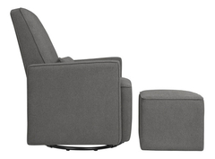 Silla Giratoria Tapizada Con Un Otomano, Gris Oscuro - Danielle's Store