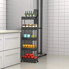 Estantería Móvil Multifuncional De 5 Niveles,color Negro. en internet