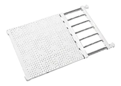 Estantería Extensible De Acero Inoxidable, Color Plateado