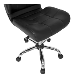 Silla Para Escritorio De Vinilo Color Negro en internet