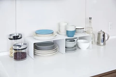 Estantería Multiusos Apilable De Metal Color Blanco. - tienda online