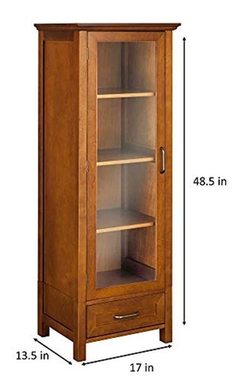 Vitrina De Madera Color Marrón Y Vidrio/4 Niveles. - comprar online