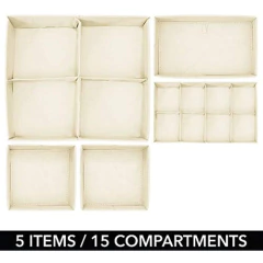 Cajones De Tela Para Guardarropa 15.4x11.8x10.2 Color Gris - Danielle's Store