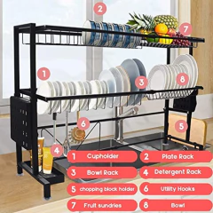 Estantería Para Fregadero, De Acero Inoxidable, Color Negro - Danielle's Store