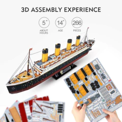Imagen de Cubicfun Led 3d Rompecabezas Titanic Barco Rms Juguetes