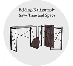 Escritorio Plegable De Metal Negro Y Madera Marrón 2 Piezas - comprar online