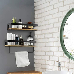 Estantería Flotante De Metal Y Madera Marrón/2 Unidades - Danielle's Store