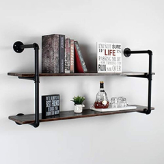 Imagen de Estantería De Metal Y Madera Color Negro/2 Niveles.