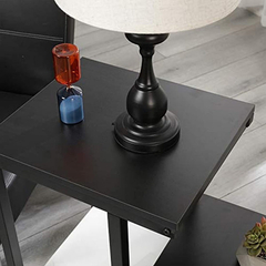 Mesa Auxiliar De Madera, 3 Niveles, Color Negro en internet
