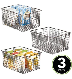 Cesta De Almacenamiento De Alambre Metálico Con Asas - comprar online
