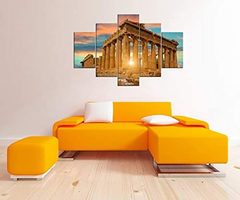 Yatsen Cuadro Decorativo Lienzo Ciudad Pintura 5 Piezas - tienda online
