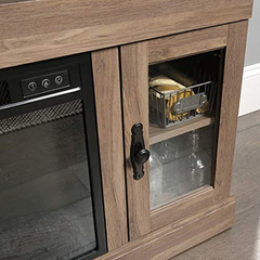 Imagen de Mueble Para Tv Con Chimenea Eléctrica,madera Color Marrón.