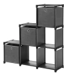 Estantería Modular Multiusos Con 3 Canastos,color Negro.