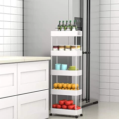 Estantería Móvil De Plástico Color Blanco De 5 Niveles. - Danielle's Store