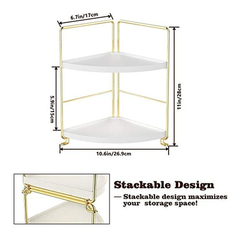 Estantería Multiusos De Acero Dorado Y Plástico Blanco. - comprar online