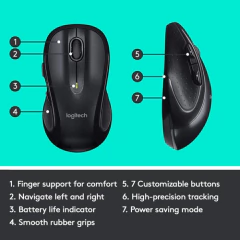 Mouse Logitech M510 Usb Inalámbrico, Ambidiestro, Gris - tienda online