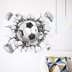 Imagen de Vinilo Decorativo Balón De Fútbol Roto 3d